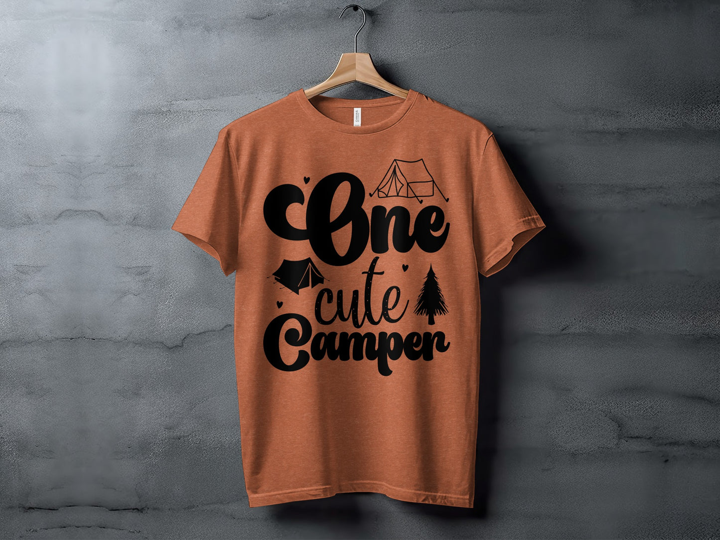 One Cute Camper Tent and Pine Tree Camping Design T-Shirt T-Shirt - Outdoor & Adventure Collection - Mile Marker 16 Gear by Cloud 16 Clothing Co.