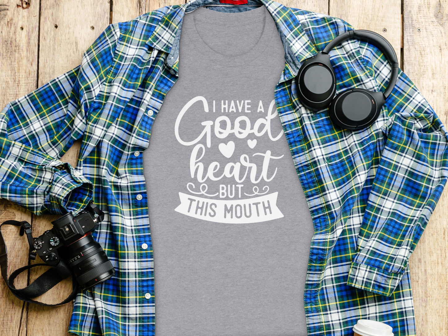 I Have a Good Heart But This Mouth Graphic Tee Shirt