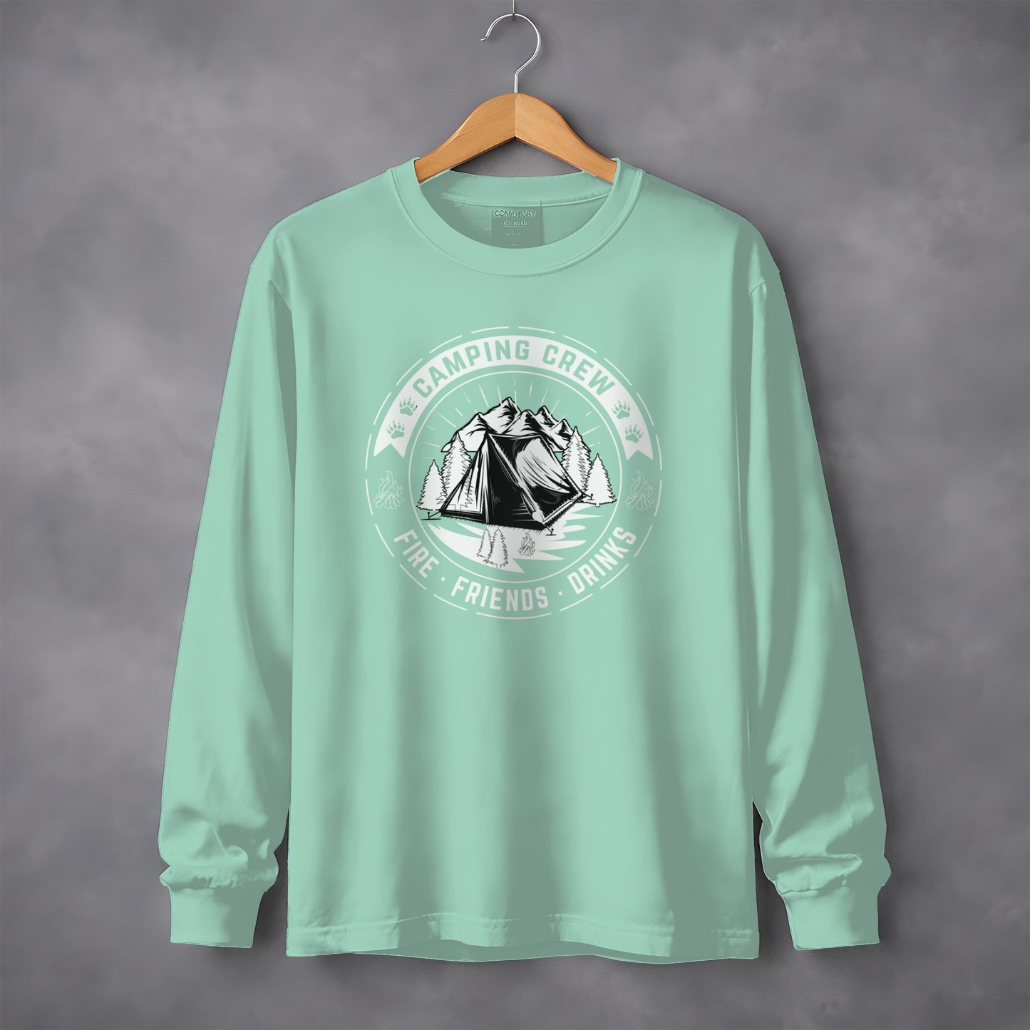 Camping Crew Fire Friends Drinks Long Sleeve Shirt