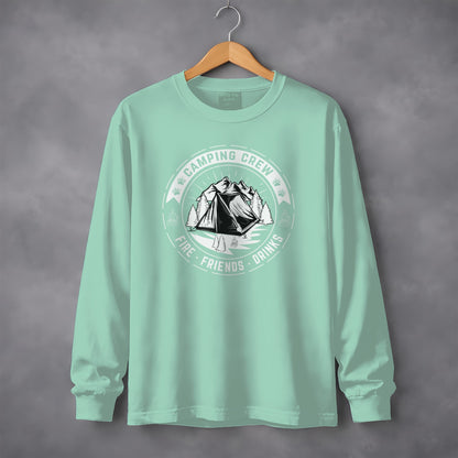 Camping Crew Fire Friends Drinks Long Sleeve Shirt