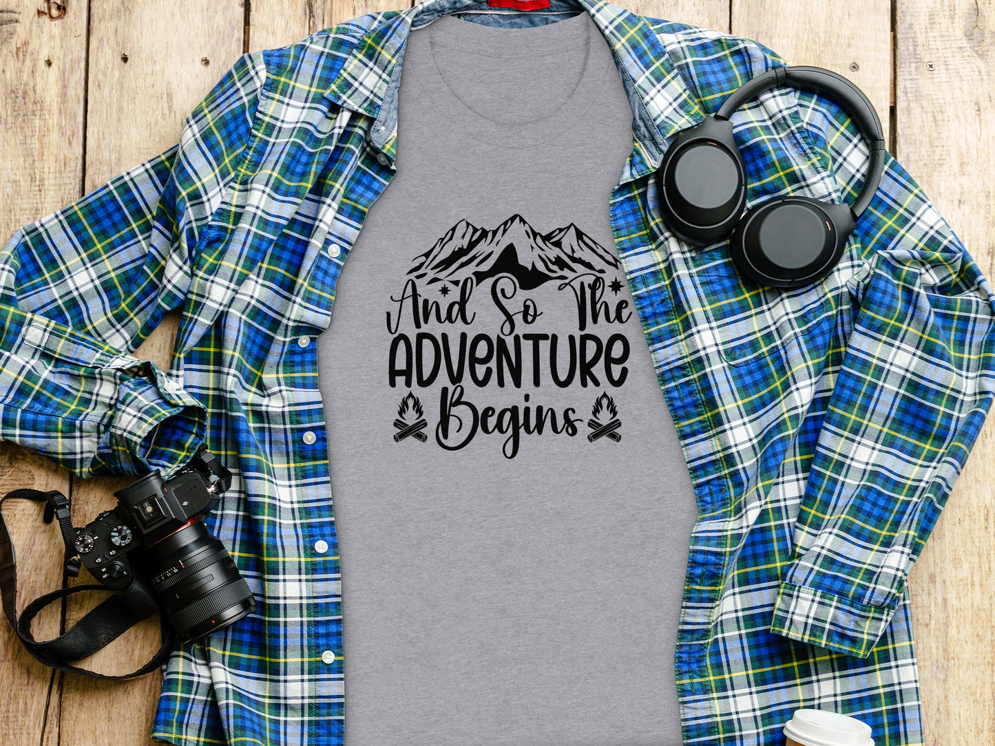 And So the Adventure Begins Graphic Novelty T-Shirt T-Shirt - Outdoor & Adventure Collection - Mile Marker 16 Gear by Cloud 16 Clothing Co.