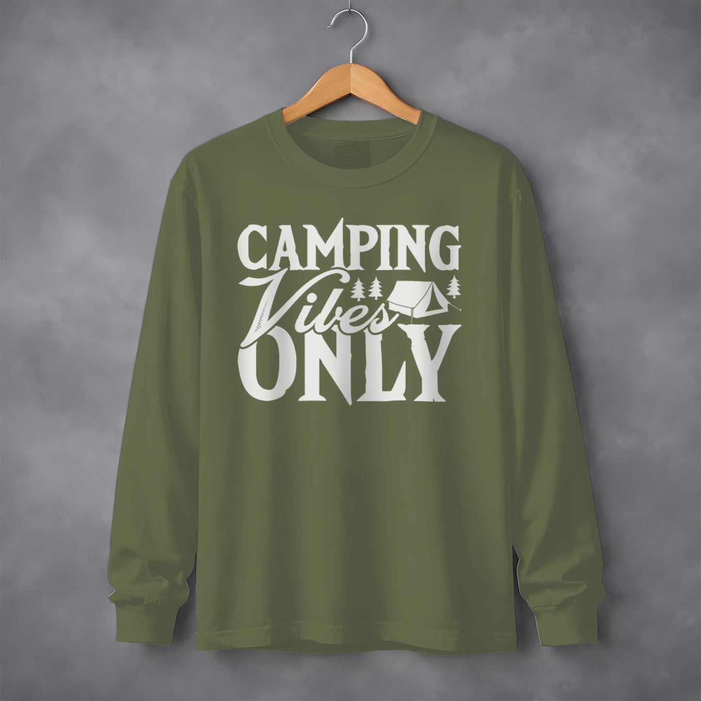 Camping Vibes Only Graphic Long Sleeve Shirt