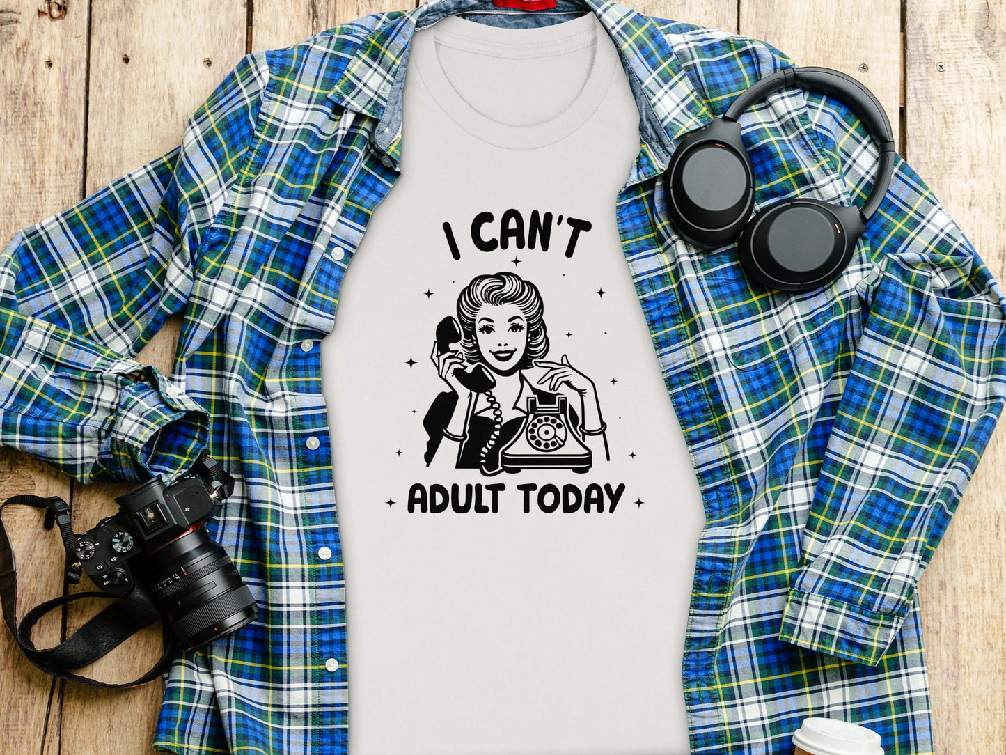 I Can't Adult Today Retro Graphic Tee Shirt for Fun