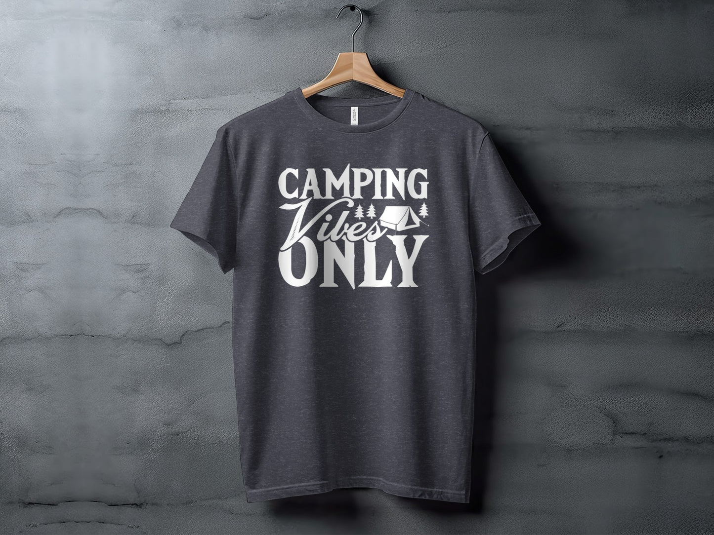 Camping Vibes Only With Tent Graphic Camping T-Shirt T-Shirt - Outdoor & Adventure Collection - Mile Marker 16 Gear by Cloud 16 Clothing Co.