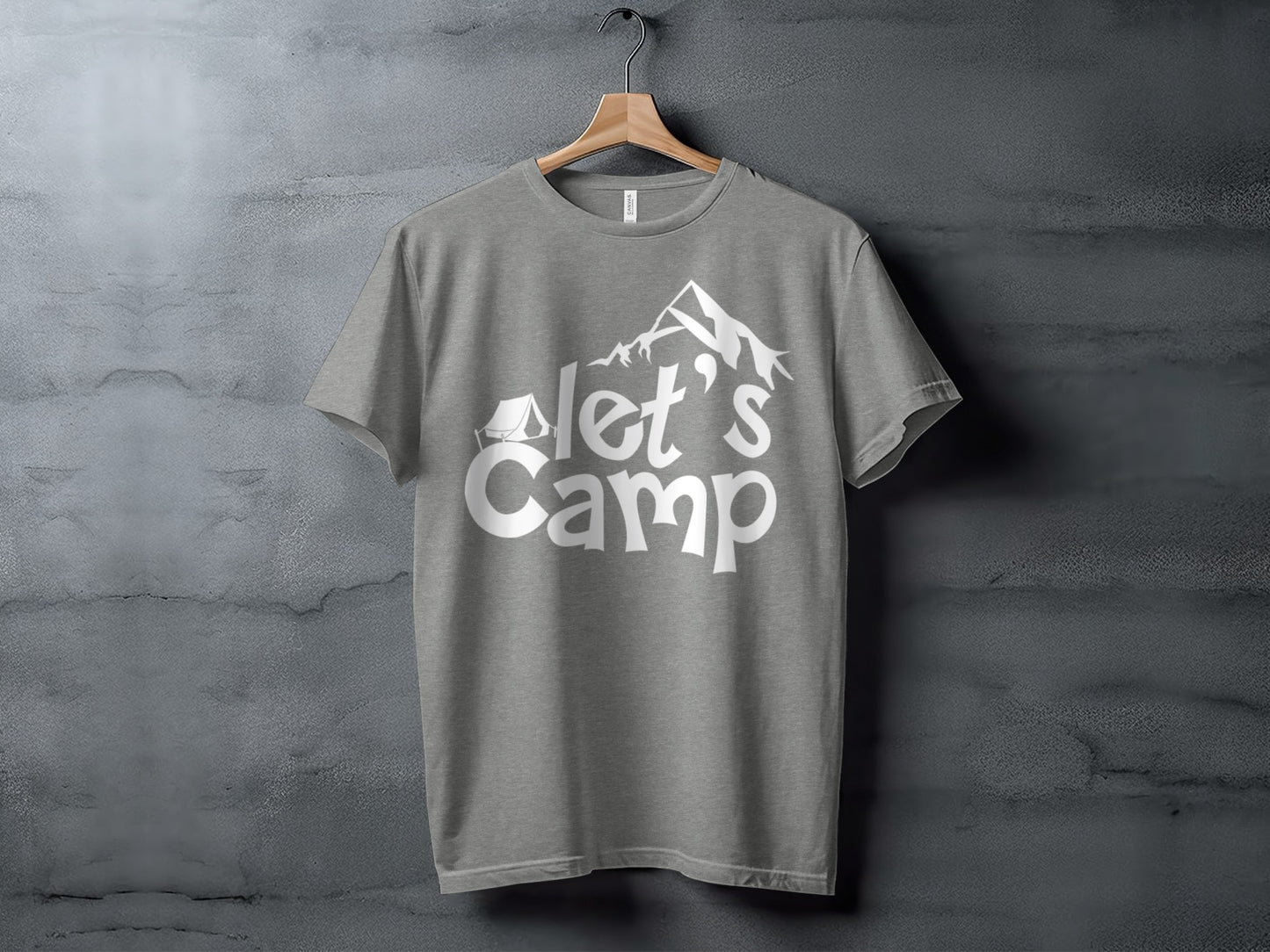 Lets Camp Tent With Mountain T-Shirt T-Shirt - Outdoor & Adventure Collection - Mile Marker 16 Gear by Cloud 16 Clothing Co.