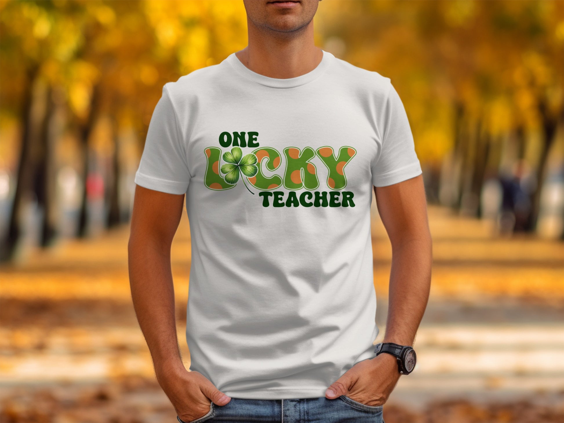One Lucky Teacher Graphic Tee for Teachers Apparel