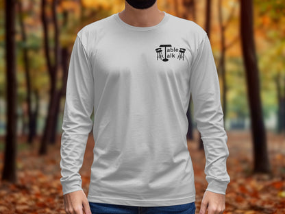 Table Talk White Long Sleeve graphic shirt
