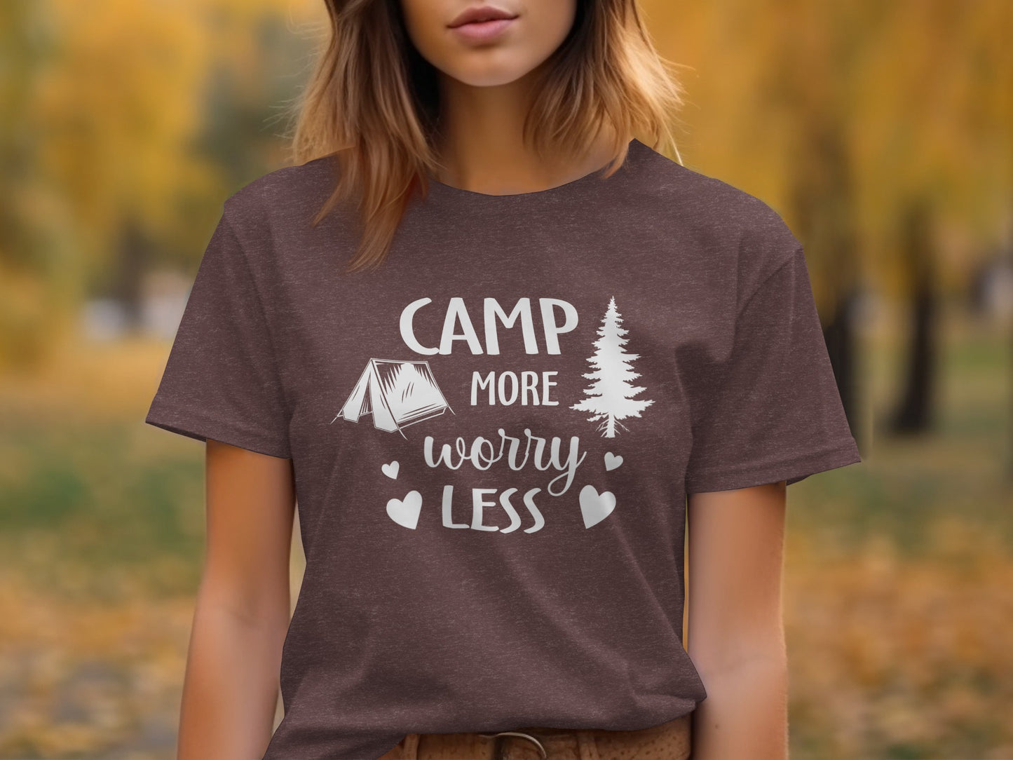 Camp More Worry Less Camping Adventure Graphic T-Shirt T-Shirt - Outdoor & Adventure Collection - Mile Marker 16 Gear by Cloud 16 Clothing Co.